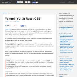 Yahoo! (YUI 3) Reset CSS