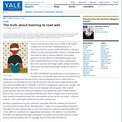 The Truth about Learning to Read Well E D Hirsch