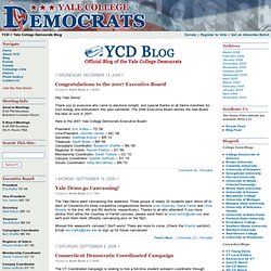 Yale College Democrats Blog