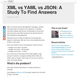 XML vs YAML vs JSON: A Study To Find Answers