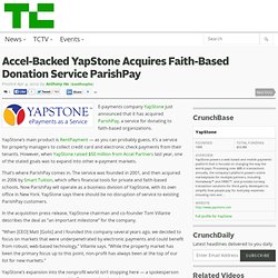 Accel-Backed YapStone Acquires Faith-Based Donation Service ParishPay