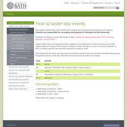 Year 12 taster day events
