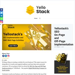 Yellostack’s SEO On-Page and Off-Page Implementation