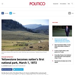 Yellowstone becomes nation’s first national park, March 1, 1872