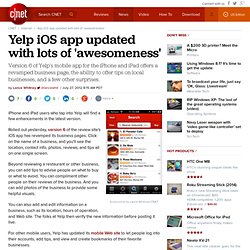 Yelp iOS app updated with lots of 'awesomeness'