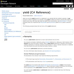 The "yield return" Statement