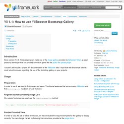 How to use YiiBooster Bootstrap Gallery