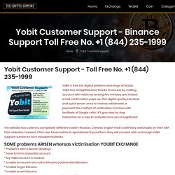 Yobit Customer Support - +1 (844) 235-1999 Binance Support Toll Free No.
