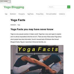 Yoga Facts - Yoga Blogging