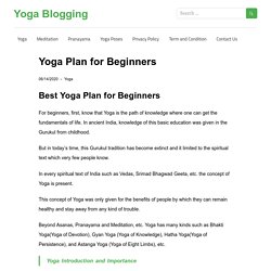 Yoga Plan For Beginners - Yoga Blogging