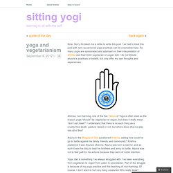 yoga and vegetarianism « sitting yogi