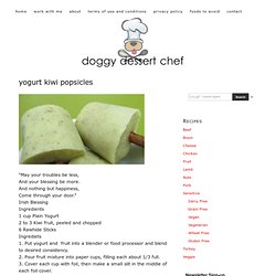 Yogurt Kiwi Popsicle Dog Treat Recipe