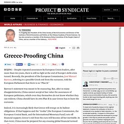 "Greece-Proofing China" by Yu Yongding