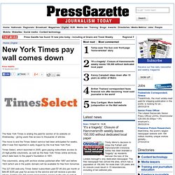 New York Times pay wall comes down