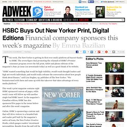 HSBC Buys Out New Yorker Print, Digital Editions