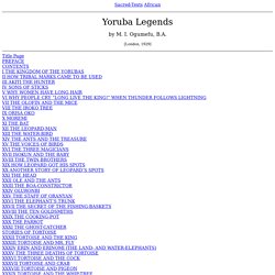 Yoruba Legends - Index