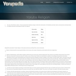 Yoruba Religion ‹ Yorupedia