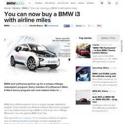 You can now buy a BMW i3 with airline miles