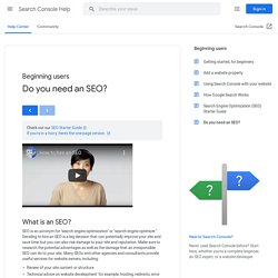 Search Engine Optimization (SEO) - Webmaster Tools Help