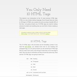 You Only Need 10 HTML Tags