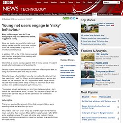 Young net users engage in 'risky' behaviour