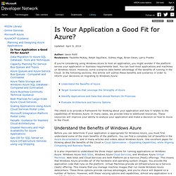 Is Your Application a Good Fit for Windows Azure?