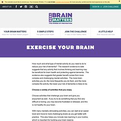 Your Brain Matters - Exercise your brain