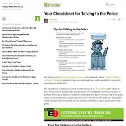 Your Cheatsheet for Talking to the Police