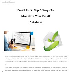 Your Email Database