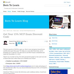 Get Your 15% MCP Exam Discount Code