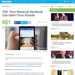 TMI: Your Mood on Facebook Can Affect Your Friends