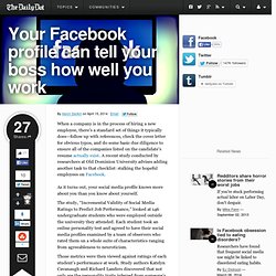 Facebook Profiles Can Predict Work Performance