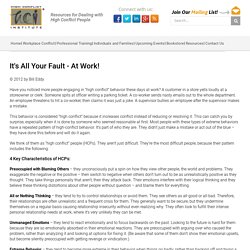 It's All Your Fault - At Work! - High Conflict Institute