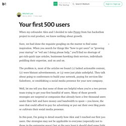 Your first 500 users — The Startup