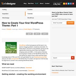 How to Create Your first WordPress Theme: Part 1