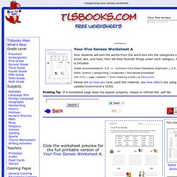 grade senses  Senses Worksheets. for worksheet Five Worksheets.4th grade 4 five A Worksheet   science. Your