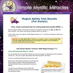 Your Magick Ability Test Results...