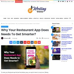 Why Your Restaurant App Does Needs To Get Smarter?