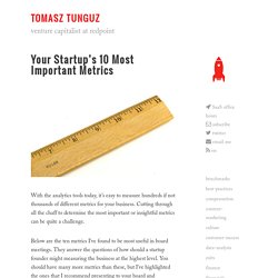 Your Startup’s 10 Most Important Metrics