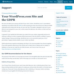 Your WordPress.com Site and the GDPR – Support
