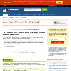 Your Do-It-Yourself Tax Cut Guide - 06/10