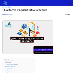 Qualitative vs quantitative research - YourAcademicWriter Blogs