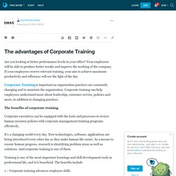 The advantages of Corporate Training