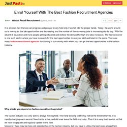 Enrol Yourself With The Best Fashion Recruitment Agencies