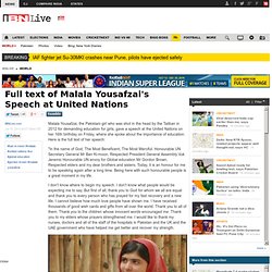 Full text of Malala Yousafzai's Speech at United Nations