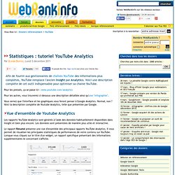 Tuto YouTube Analytics (qui remplace YouTube Insight)