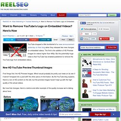 How to Remove YouTube Logo & Branding from Embedded Videos & Player