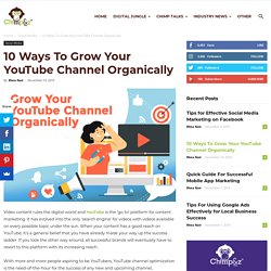 10 Ways To Grow Your YouTube Channel Organically - Chimp&z Blog