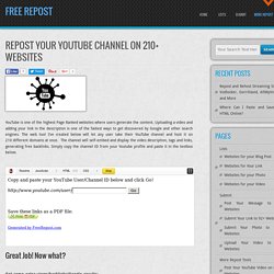 Repost Your YouTube Channel on 210+ Websites – Free Repost