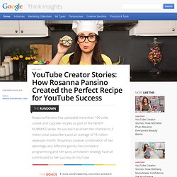 YouTube Creator Stories: How Rosanna Pansino Created the Perfect Recipe for YouTube Success – Think Insights – Google